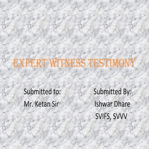 Expert Witness Testimony