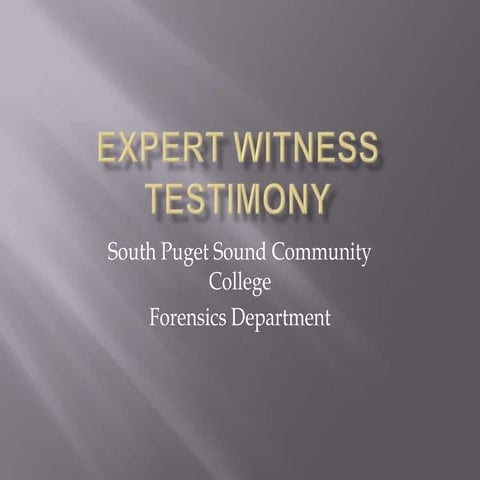Expert Witness Testimony 2