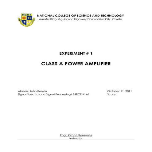 SIGNAL SPECTRA EXPERIMENT 1 - FINALS (for AGDON)