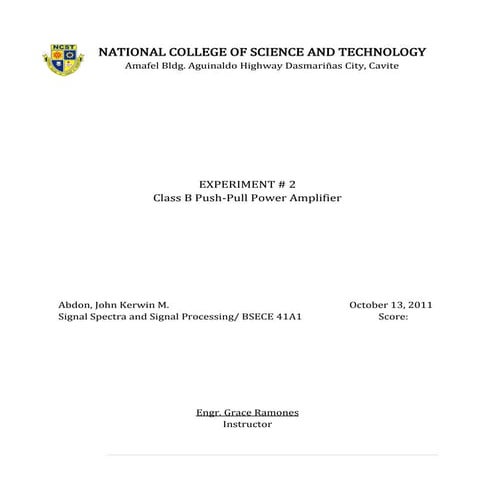 SIGNAL SPECTRA EXPERIMENT 1 - FINALS (for CAUAN)