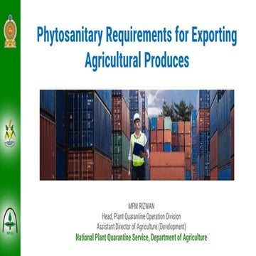 Photo inspiration: Picture Idea: Phytosanitary Requirements For Exporting Agricultural Produces