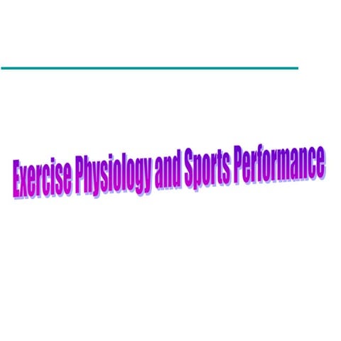 Exercise physiology