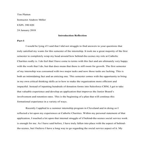 EXPL 390 Intro Reflection