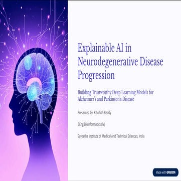 Explainable AI in Neurodegenerative Disease Progression