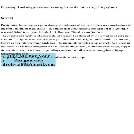 Explain age Hardening process used to strengthen an aluminium alloy .pdf