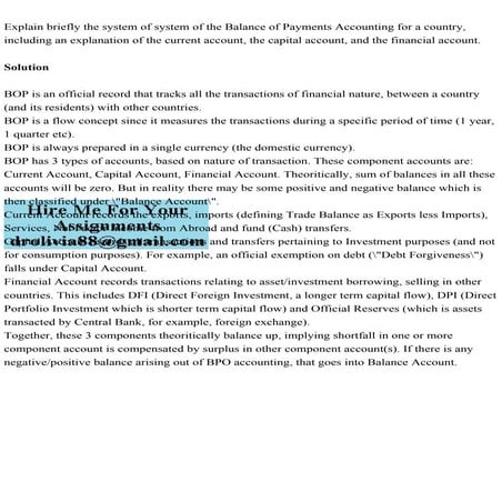 Explain briefly the system of system of the Balance of Payments Acco.pdf
