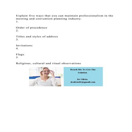 Explain five ways that you can maintain professionalism in the meeti.docx