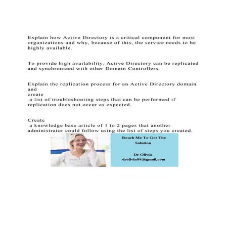 Explain how Active Directory is a critical component for most or | DOCX