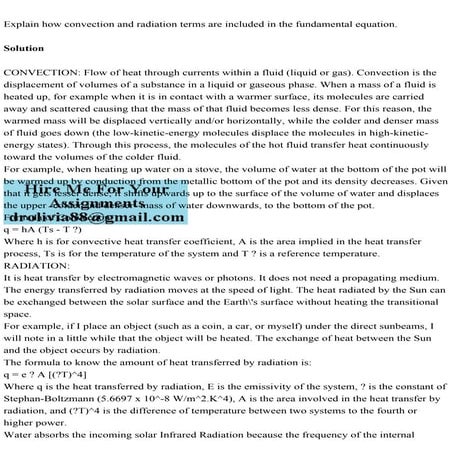 Explain how convection and radiation terms are included in the funda.pdf