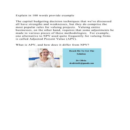 Explain in 100 words provide exampleThe capital budgeting decisi.docx