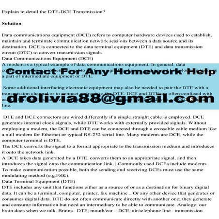 Explain in detail the DTE-DCE TransmissionSolutionData commun.pdf