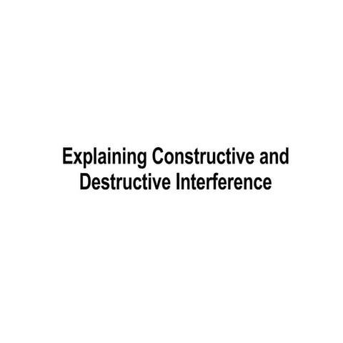 Explaining Constructuve And Destructive Interference V0.01