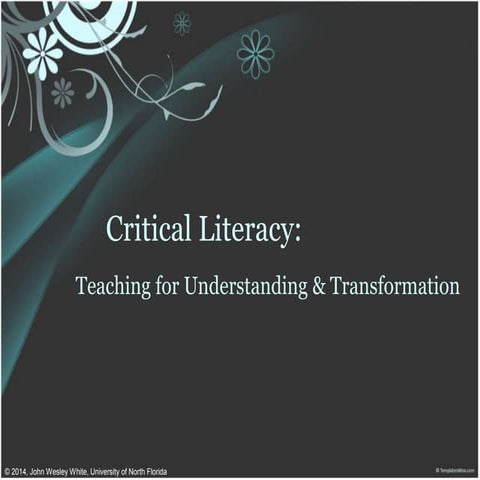 Explaining and teaching critical literacy