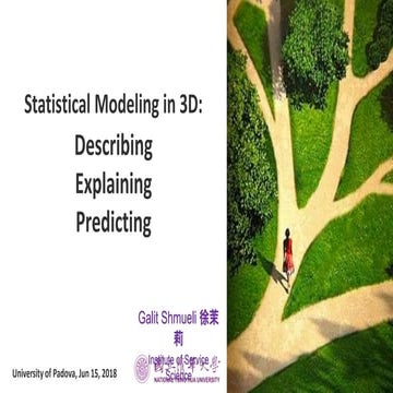 Statistical Modeling in 3D: Describing, Explaining and Predicting