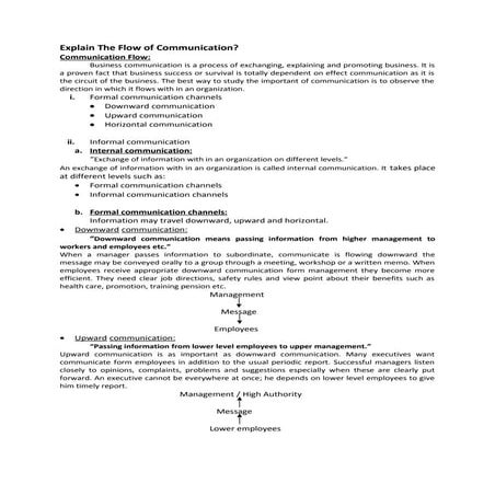 Explain the flow of communication?