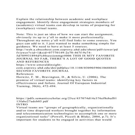 Explain the relationship between academic and workplace engagement.docx