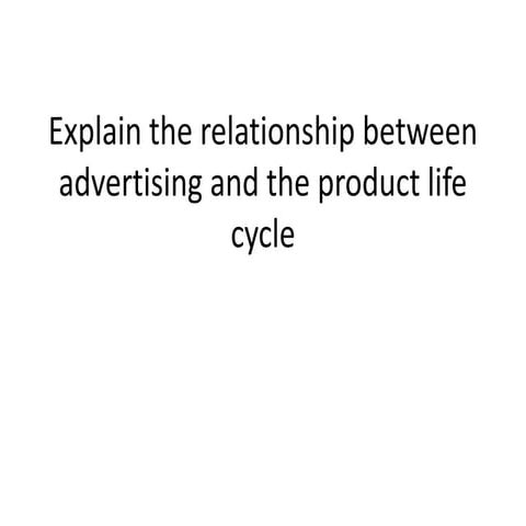 Explain the relationship between advertising and the product presentation