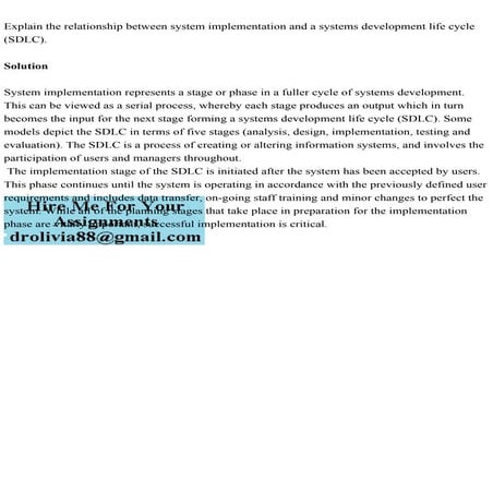 Explain the relationship between system implementation and a systems.pdf