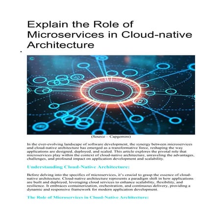 Explain the Role of Microservices in Cloud-native Architecture | PDF ...