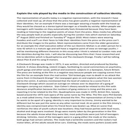 Explain the role played by the media in the construction of collective identity