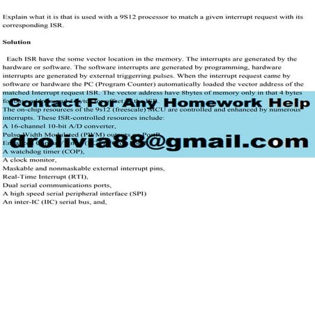 Explain what it is that is used with a 9S12 processor to match a giv.pdf