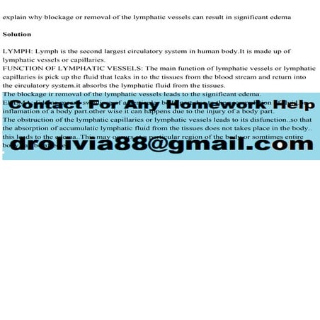 explain why blockage or removal of the lymphatic vessels can result .pdf