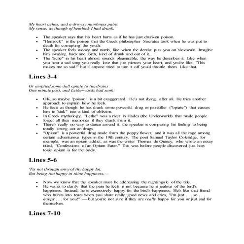 Explanation of-ode-to-nightingale