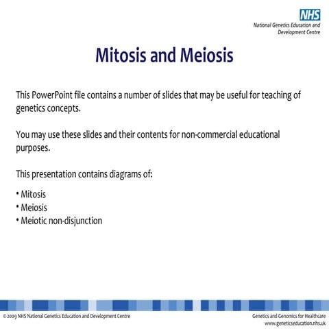 Explanation slides Mitosis and Meiosis