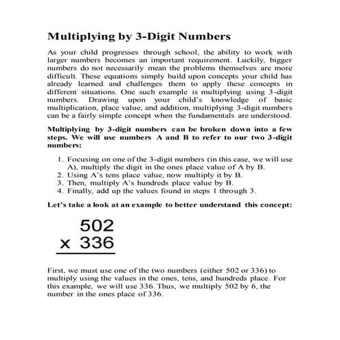 Explanation multiplication