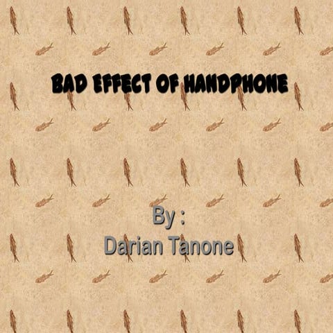 Explanation text bad effect of handphone
