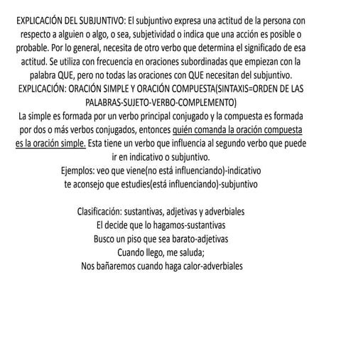 Explicación del subjuntivo, maestro gonzalo