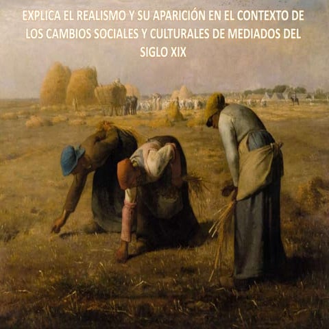 Explica el Realismo y su aparición en el contexto de los cambios sociales y c...