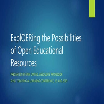 ExplOERing the Possibilities of Open Educational Resources