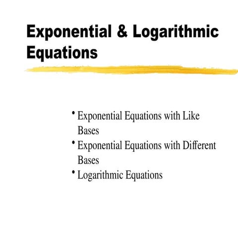 powerpoint presentation for exponential and logarithmic equations