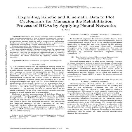 Exploiting Kinetic and Kinematic Data to Plot Cyclograms for Managing the Reh...