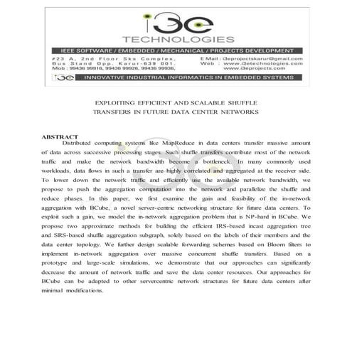 EXPLOITING EFFICIENT AND SCALABLE SHUFFLE TRANSFERS IN FUTURE DATA CENTER NET...