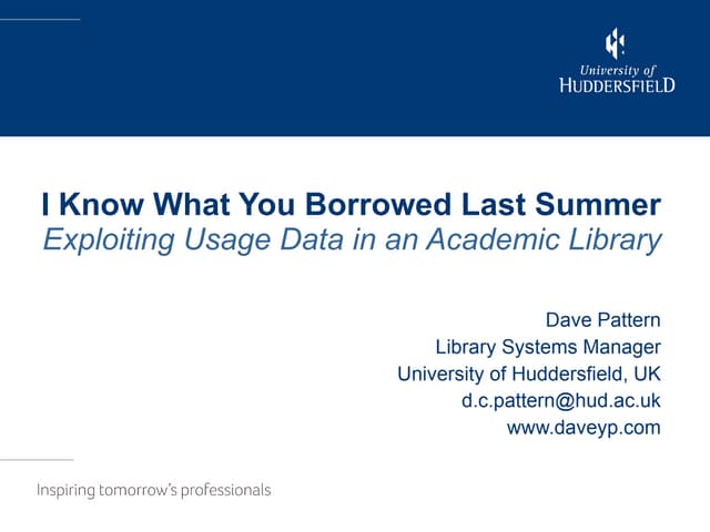 ILI2009: Exploiting Usage Data
