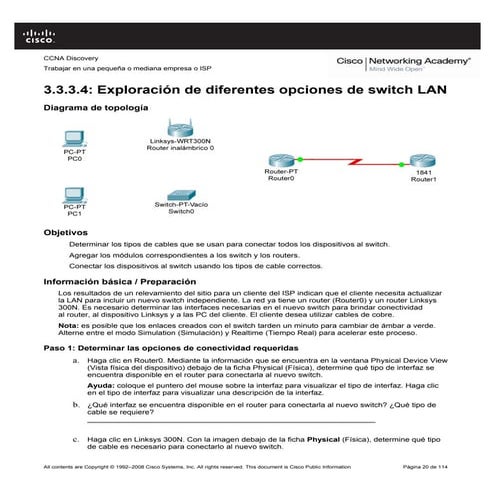 Exploración de diferentes opciones de switch lan