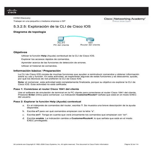 Exploración de la cli de cisco ios