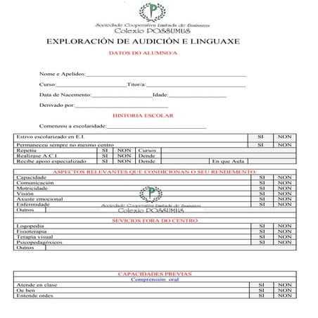 Exploración de audición e linguaxe