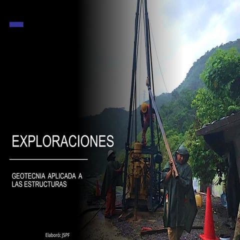 exploraciones trabajo para la obtencion de muestras