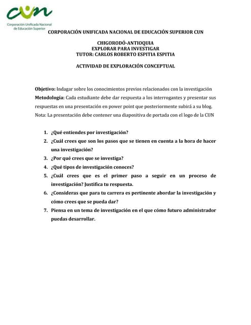 Explorar para investigar