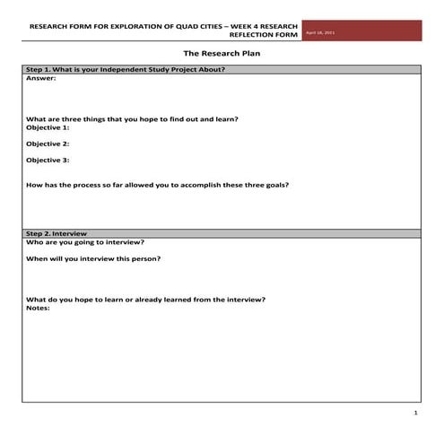 Exploration   research form