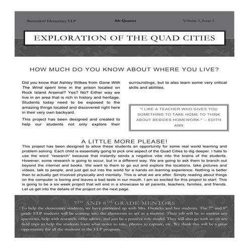 Explorations of the quad cities