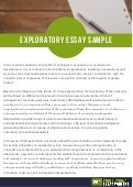 Sample exploratory essay