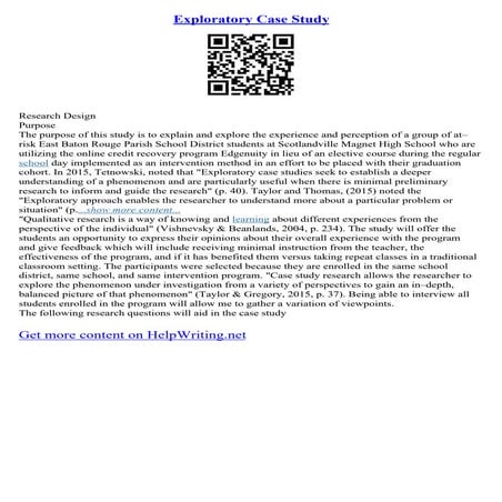 Exploratory Case Study | PDF