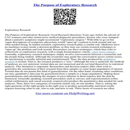 Exploratory Essay Example | PDF