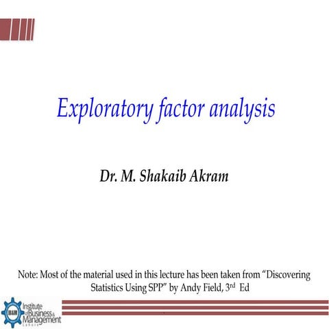 Exploratory factor analysis