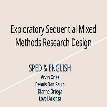 Exploratory Sequential Mix method type of research | PPTX
