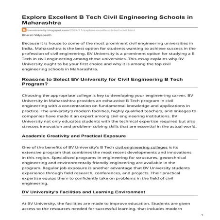 Explore Excellent B Tech Civil Engineering Schools in Maharashtra
